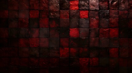 Pattern of Mosaic Tiles in dark red Colors. Top View