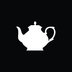 Silhouette symbol of classic teapot. Vector illustration.
