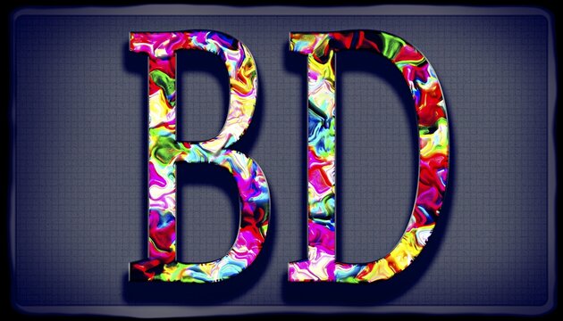 Double letter signature BD in an unique design named Painter rough