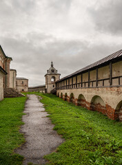Fototapeta na wymiar Bell tower, walls, Watch tower. Goritsky Assumption Monastery. Pereslavl-Zalessky, Russia.