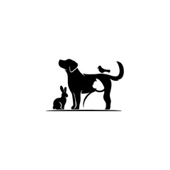 dog and bird and rabbit