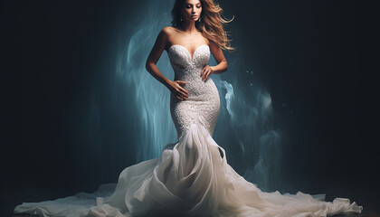 Fototapeta premium Mermaid inspired wedding gown