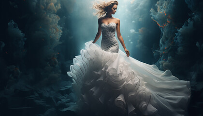 Mermaid inspired wedding gown