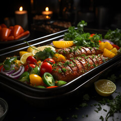 grilled chicken with vegetables