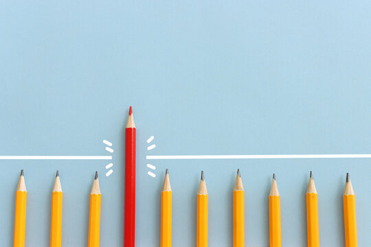 image of Pencil overcoming barrier obstacle