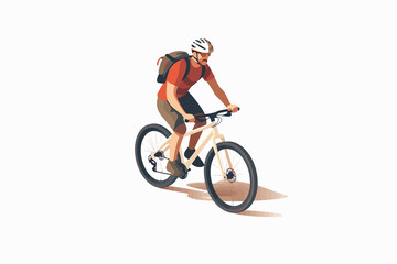 man riding bike set isometric vector flat isolated vector style illustration