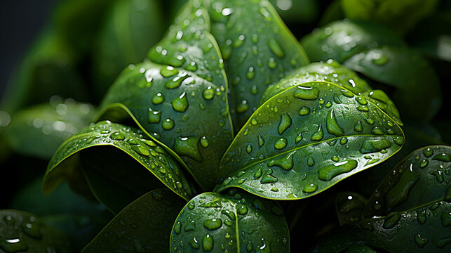 A bunch of fresh spinach leaves showcasing UHD wallpaper Stock Photographic Image