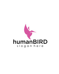 pink bird image symbol vector illustration logo design