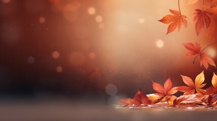 Autumn Leaves in Autumn colors and Bokeh effects