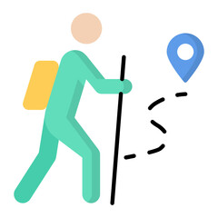 Hiking Adventurer Flat Icon