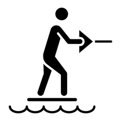 Water Skiing Glyph Icon