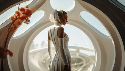 Wedding photographer in space futuristic wedding