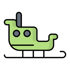 Sledding Colored Outline Icon