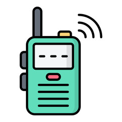 Walkie Talkie Colored Outline Icon