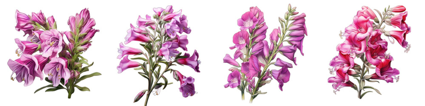 Penstemon Flower Hyperrealistic Highly Detailed Isolated On Transparent Background PNG File