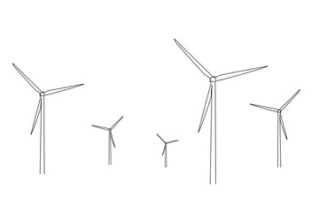 energy electricity turbines nature renewable energy line art design