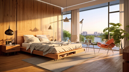 bedroom Nordic style teak wood global lighting 
