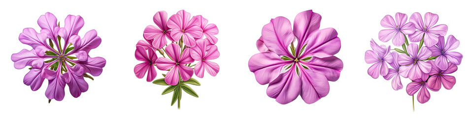 Phlox Flower Hyperrealistic Highly Detailed Isolated On Transparent Background PNG File