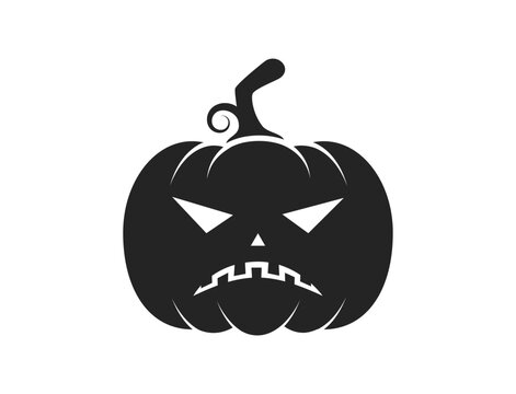 scary halloween pumpkin icon. autumn symbol. isolated vector image