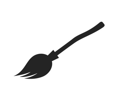 witches broom icon. halloween and wizard symbol. isolated vector image