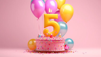 5歳　アニバーサリー　イラスト背景　Gーケーキ　イラスト背景