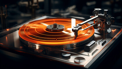 Futuristic turntable creative photography