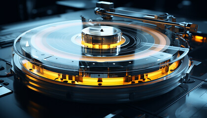 Futuristic turntable creative photography