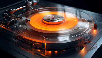 Futuristic turntable creative photography