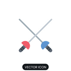 Fancing icon of color style design vector isolated background white