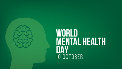 World Mental Health Day. 10 October. Template for banner, greeting card, poster background. Vector illustration