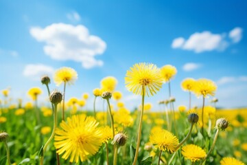 Captivating Dandelions: Yellow Blossoms in the Summer Meadow