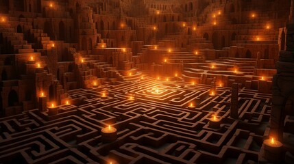 Abstract Background Concept Of Luminescent Labyrinth