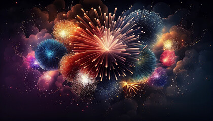 Background for a Diwali fireworks display - obrazy, fototapety, plakaty