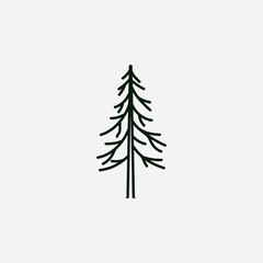 Obraz premium Pine tree logo design illustration vector template