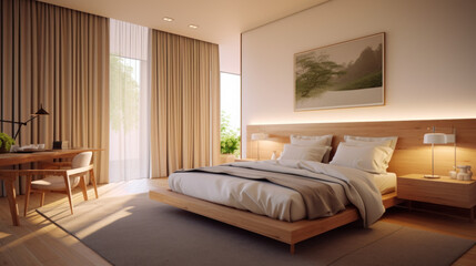 guest room Nordic style teak wood global lighting 
