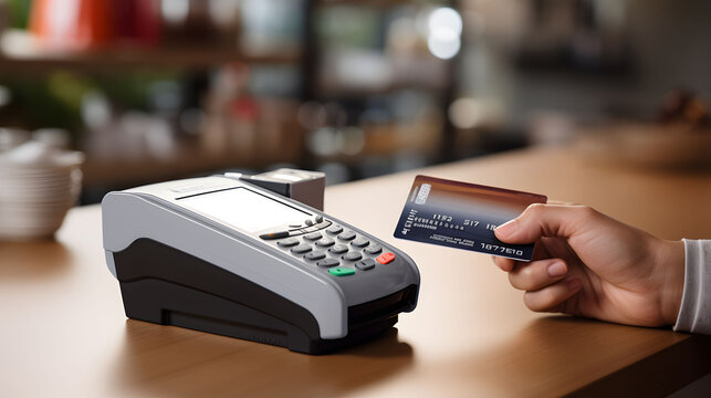 bringing the credit card close to the dataphone