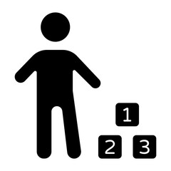 123 Block Glyph Icon