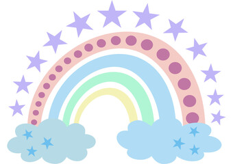 Boho Regenbogen mit transparentem Hintergrund 