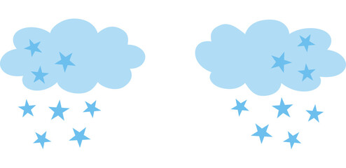 Wolke mit Sternen mit transparentem Hintergrund