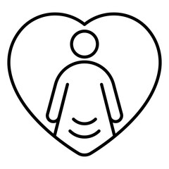 Mother Pregnancy Outline Icon