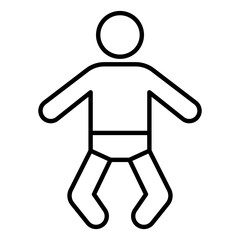 Baby In Diape Outline Icon