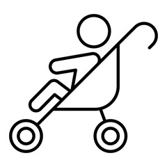 Small Stroller Outline Icon