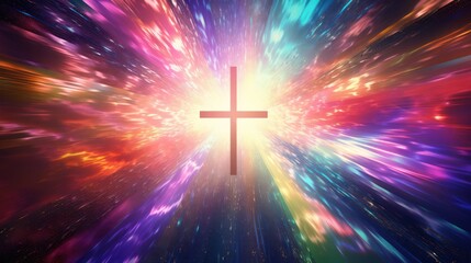 Fototapeta premium Cross with Light Burst Effects