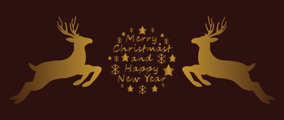 Fototapeta na wymiar Christmas background. Christmas deer, Greeting card, banner, poster, holiday cover, header