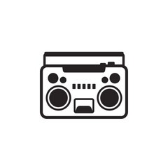 boombox icon, vintage cassette tape recorder