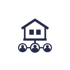 tenants or residents icon with a house