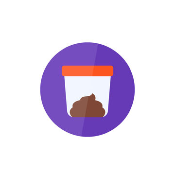 Stool sample icon, flat design