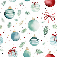 watercolor Christmas element seamless pattern