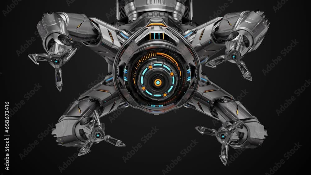 Aufkleber futuristic machine manipulator equipped with multiple robotic arms for advanced works in nano techno