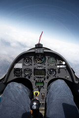 cockpit of airplane glider sailplane